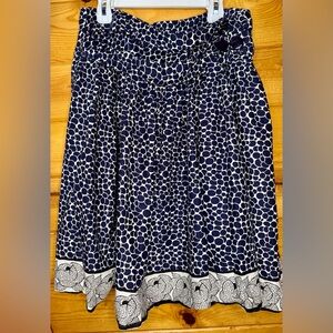 Forever Navy and White Circle Print A-Line Skirt